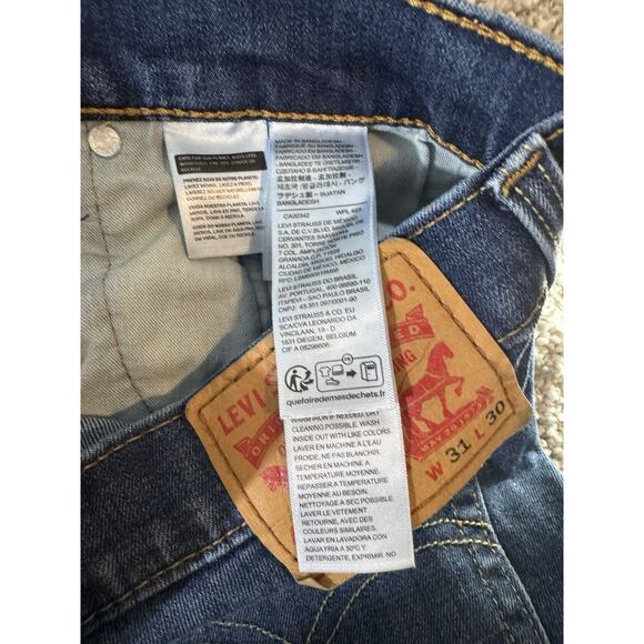 Levis 512 Jeans Men's 31x30(31x28.5) Blue Denim Medium Wash Straight Leg - Picture 5 of 12